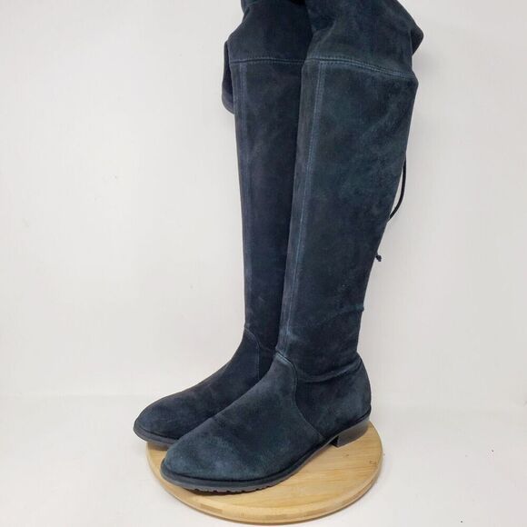 Stuart Weitzman Lowland Boots Womens 36 Black Suede Tall OTK Over the Knee - Picture 2 of 14
